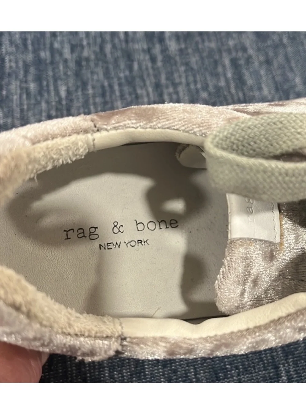 Rag & Bone Crusher Dove Velvet Classic Sneakers, Size 10, New without Tag